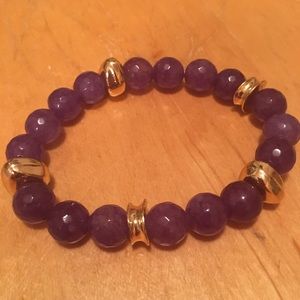 Purple and Gold Stretch Bracelet